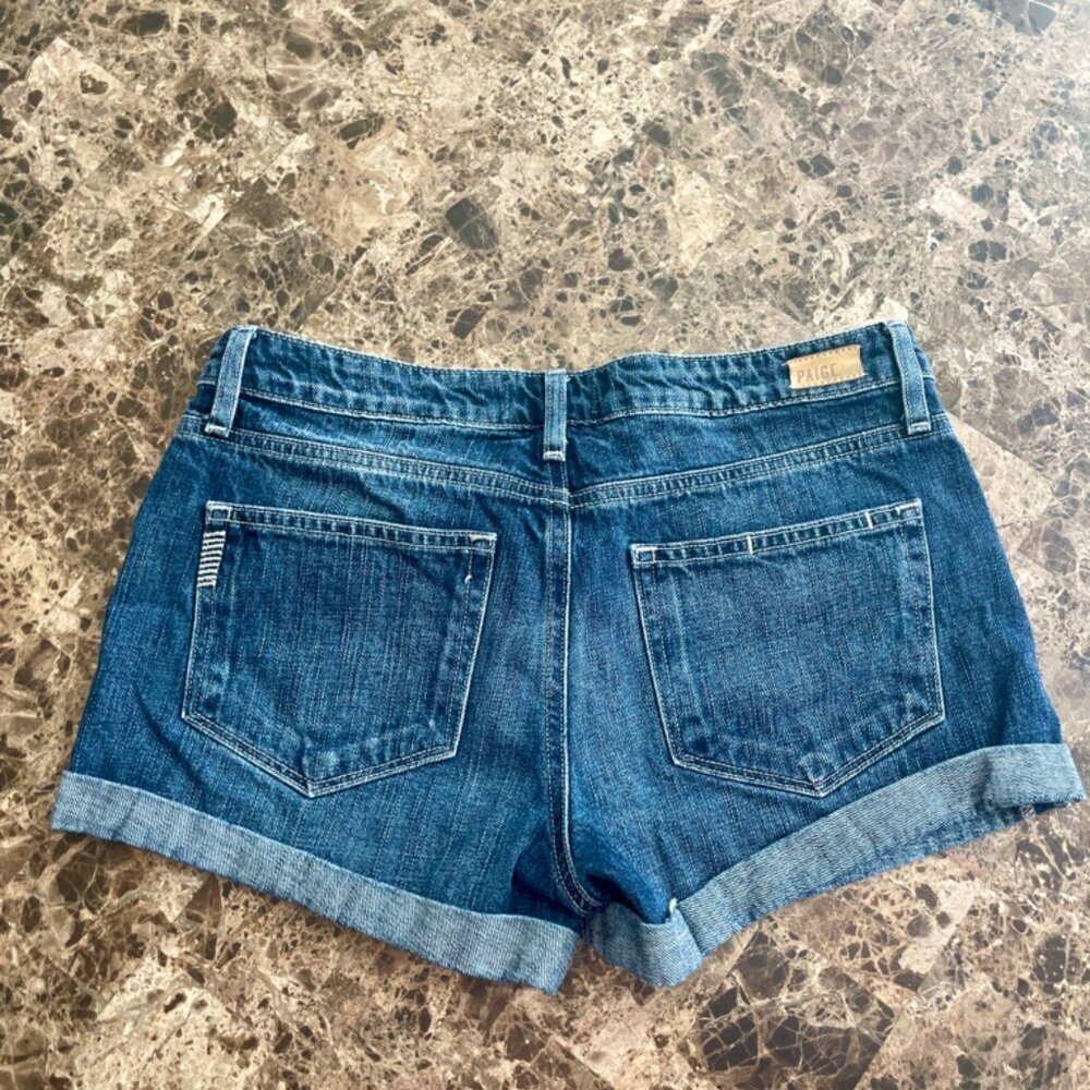 PAIGE JIMMY JIMMY SHORTS DENIM SZ 27 DISTRESSED CHIC BOHO ICONIC VERSATILE - Picture 9 of 13